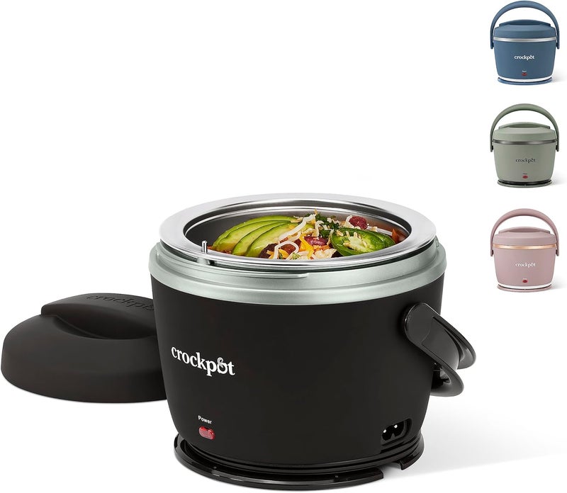 Crock-Pot Electric Lunch Box 20-Ounce Portable Food Warmer Black Licorice Perfect for Travel On-the-Go & Office Use | Stylish Spill-Free & Dishwasher-Safe | Ideal Men & Women's Gifts - Image 1